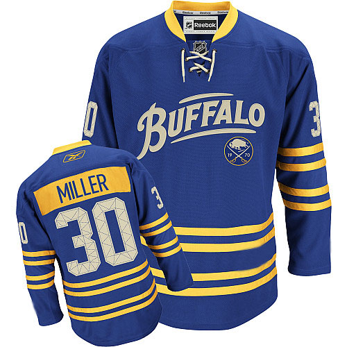Fashionable Buffalo Sabres 30 Ryan Miller Light Blue 40th NHL Hockey Jersey For Men